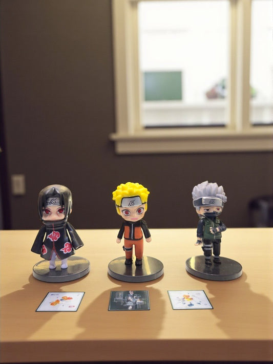 Naruto Shippuden Chibi Figure Set: Naruto, Itachi & Kakashi Gashapon Collectibles