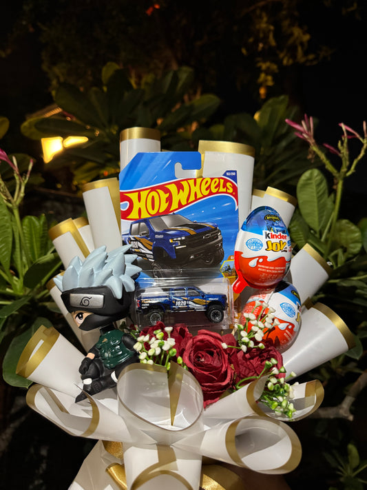 Hot Wheels x Naruto x Batman Kinder Joy Premium Bouquet – Hero Drive Edition