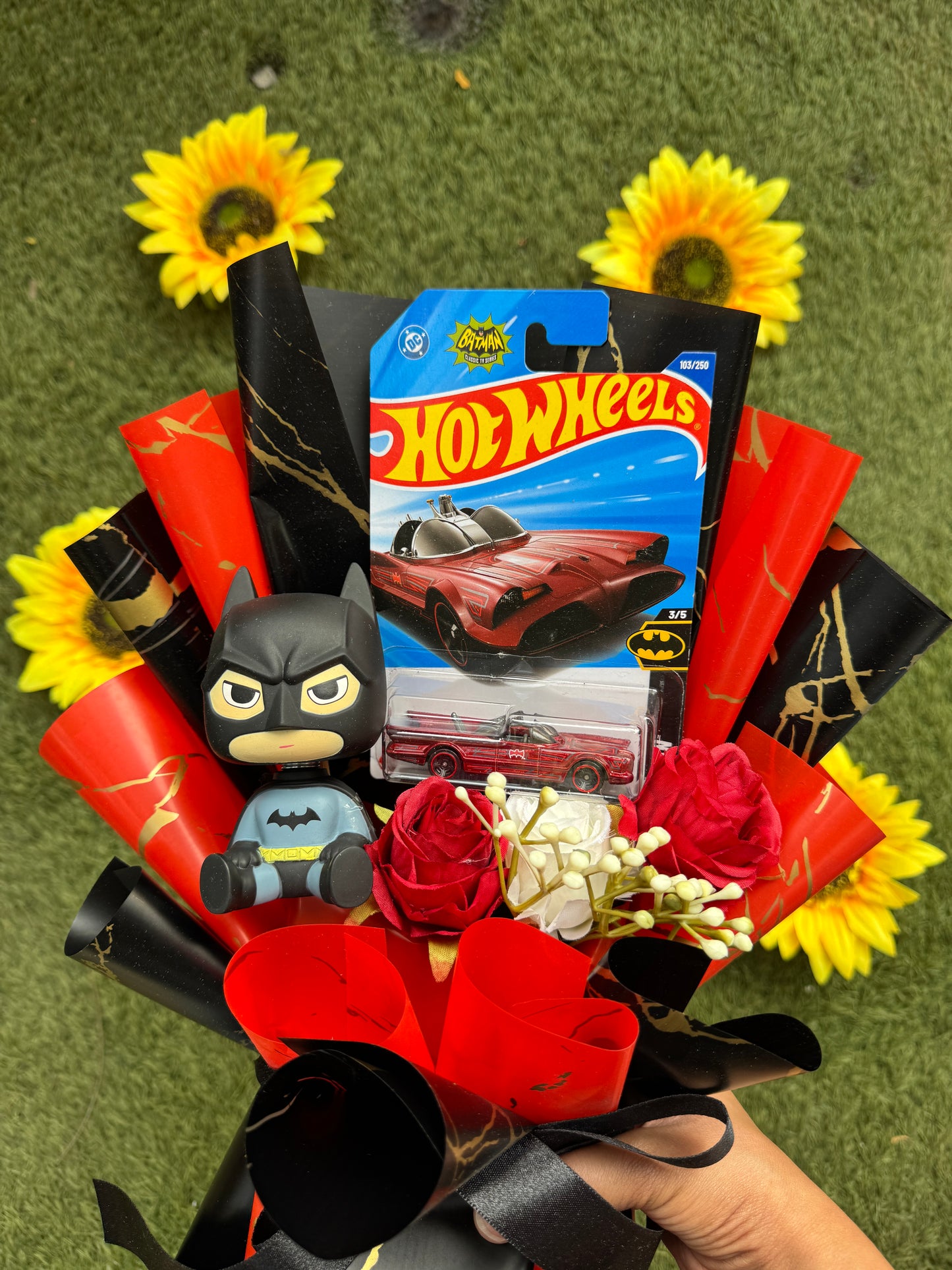 The Rarest Limited Editon Batman Hot Wheels Bouquet - Red TV Series Batmobile Edition