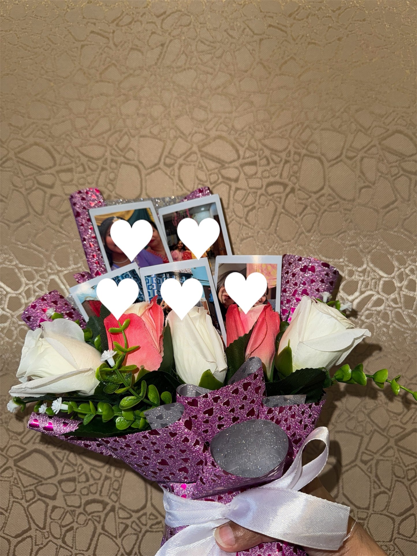Memories in Bloom - Polaroid photo Bouquet