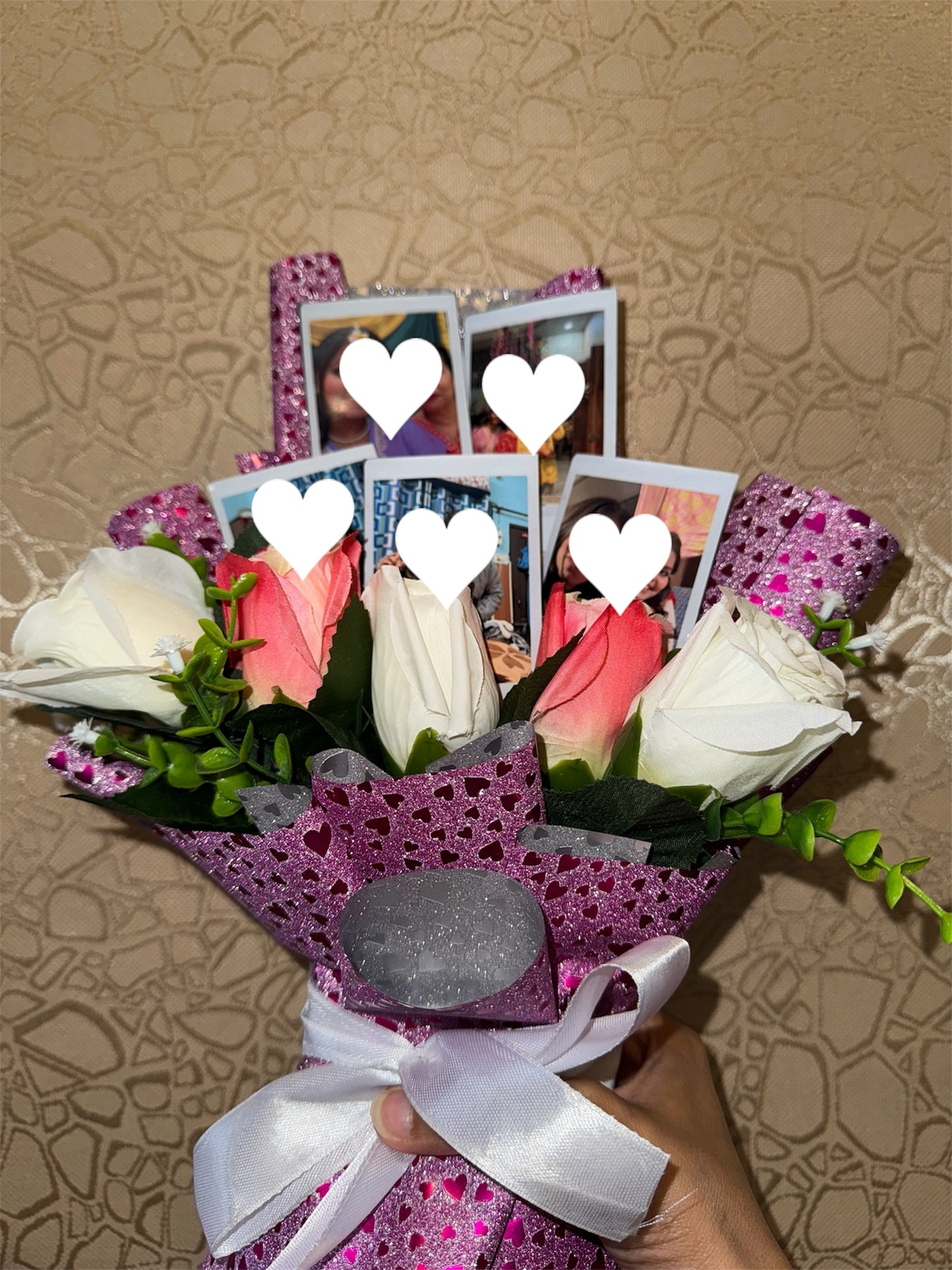 Memories in Bloom - Polaroid photo Bouquet