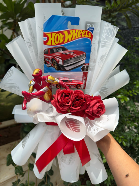Hot Wheels Bouquet – Iron Man x Mustang Red Rose Edition