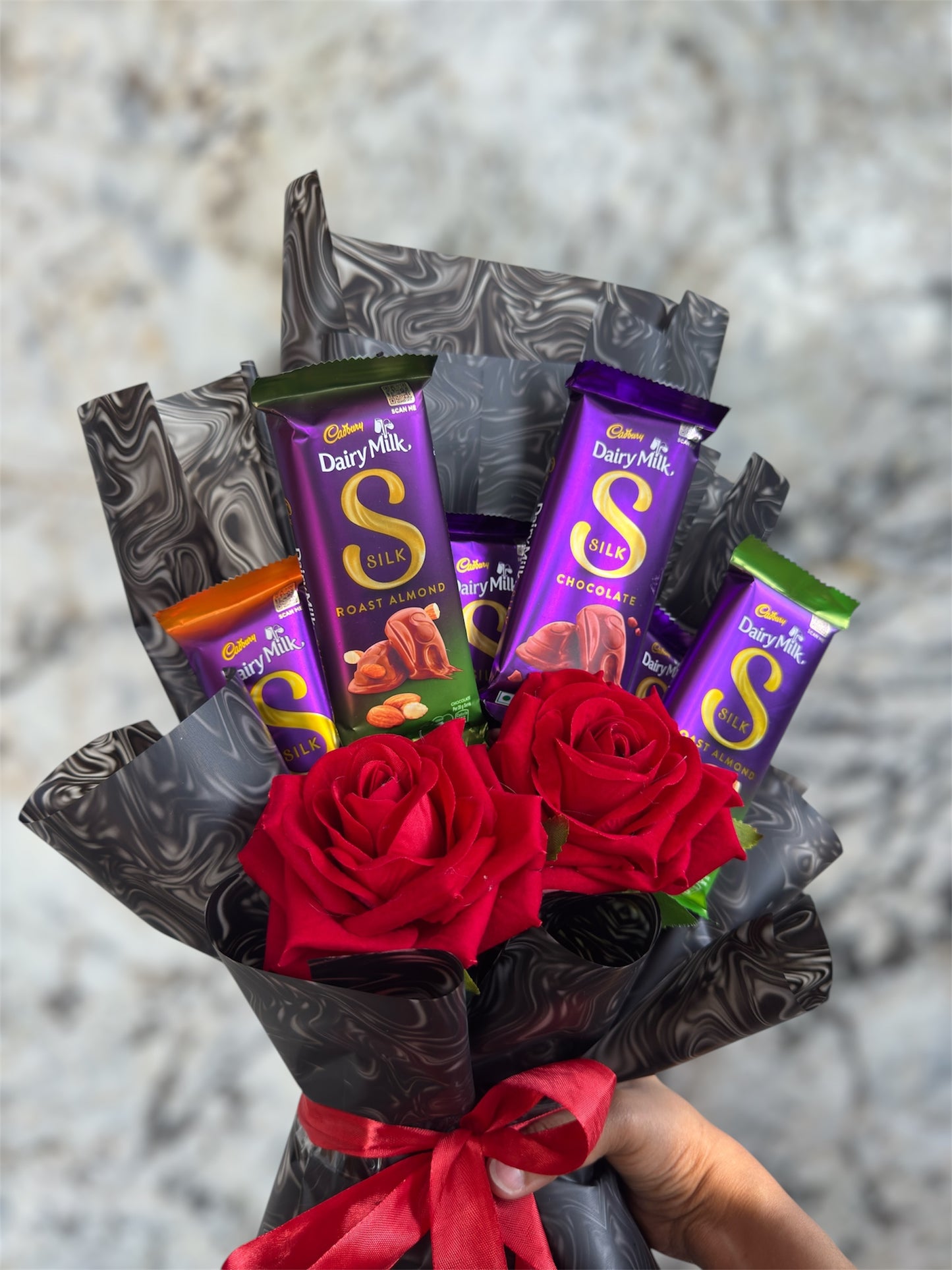 Luxurious Cocoa Rose Bouquet - A Dairy Milk Silk Edition