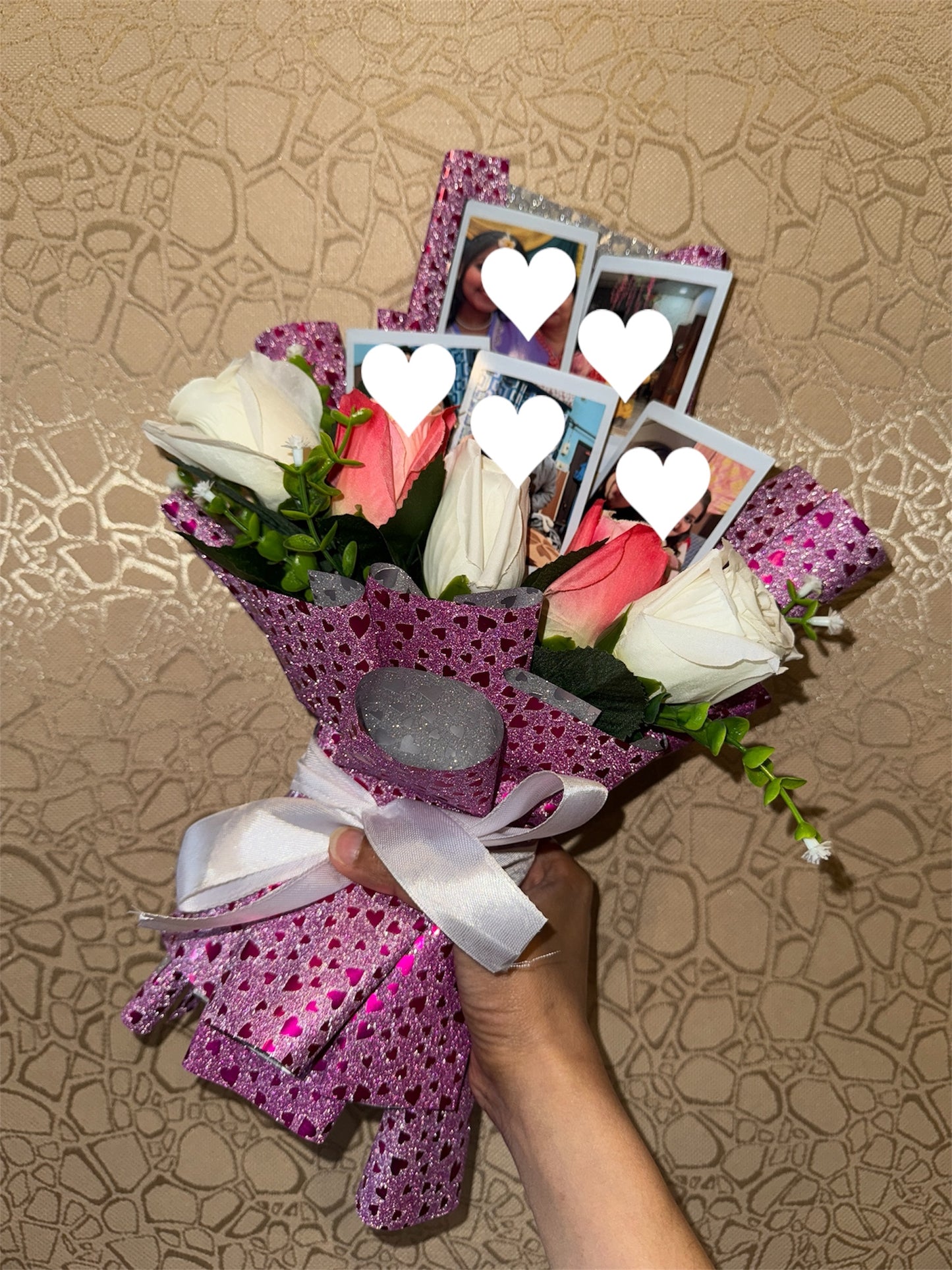 Memories in Bloom - Polaroid photo Bouquet