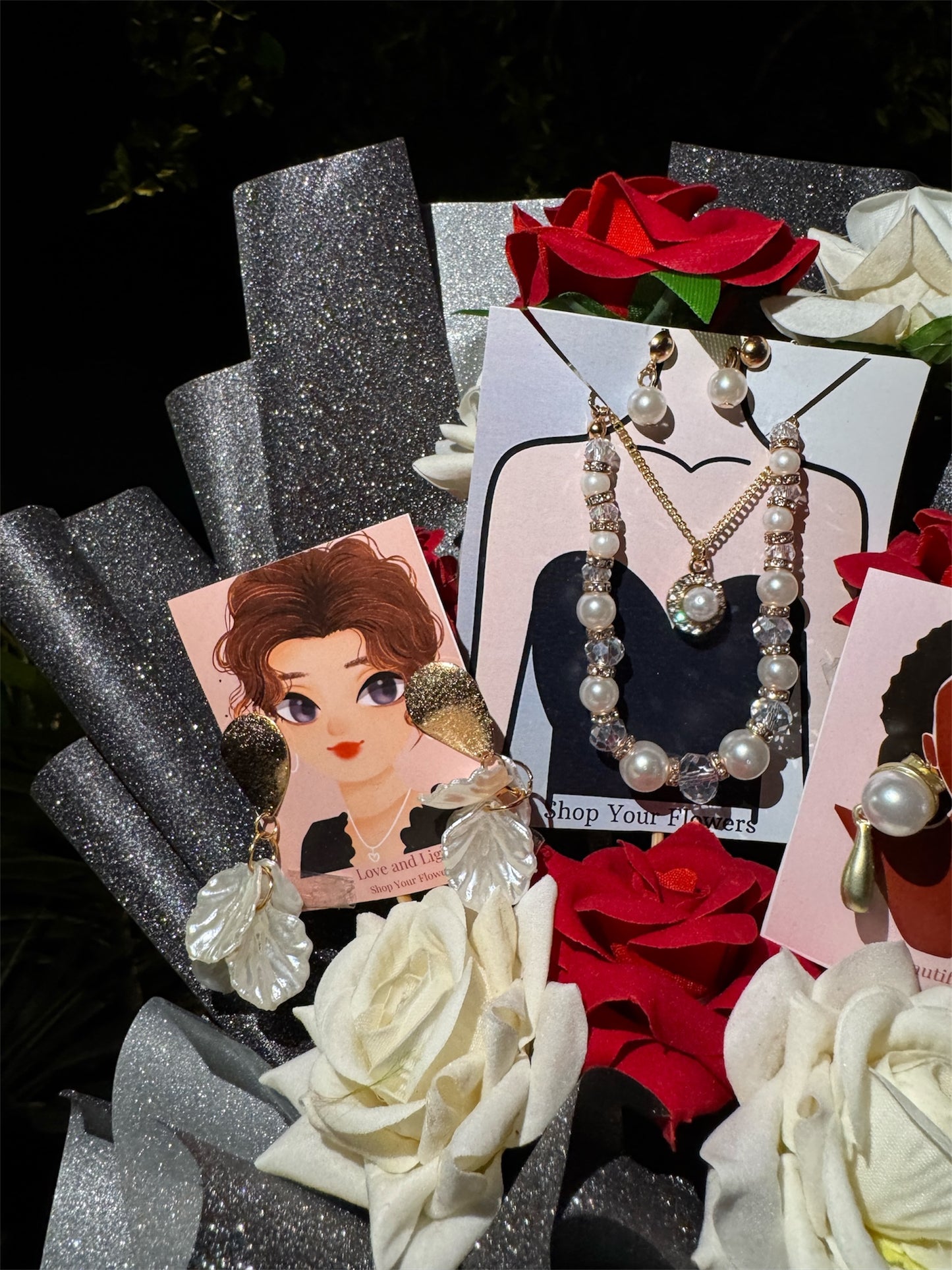 Midnight Luxe – A Glamorous Jewelry Bouquet