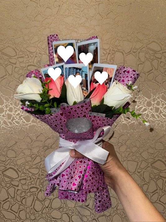 Memories in Bloom - Polaroid photo Bouquet