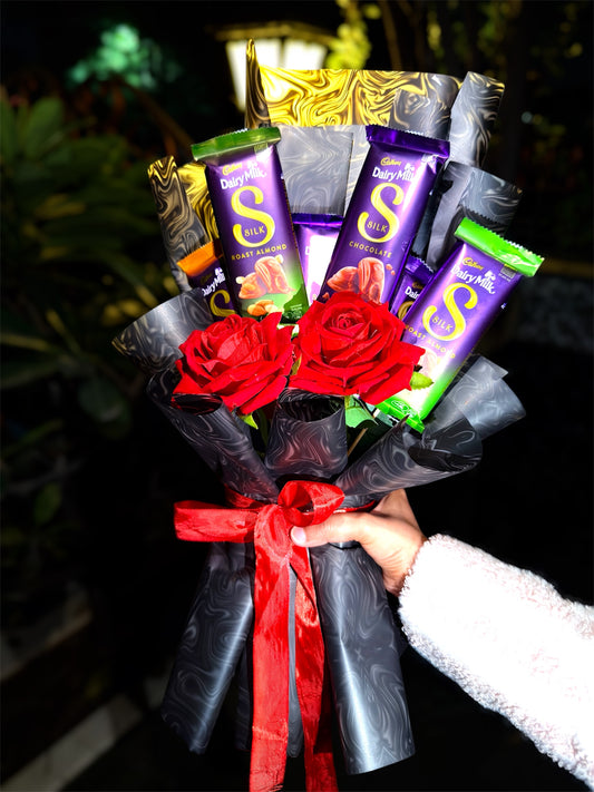 Luxurious Cocoa Rose Bouquet - A Dairy Milk Silk Edition