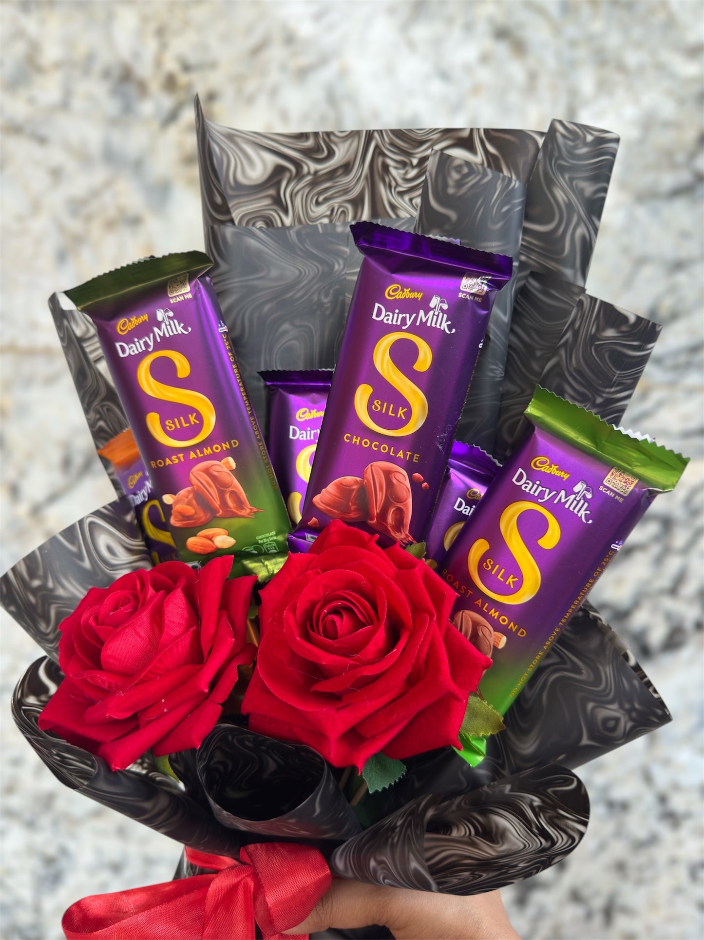 Luxurious Cocoa Rose Bouquet - A Dairy Milk Silk Edition