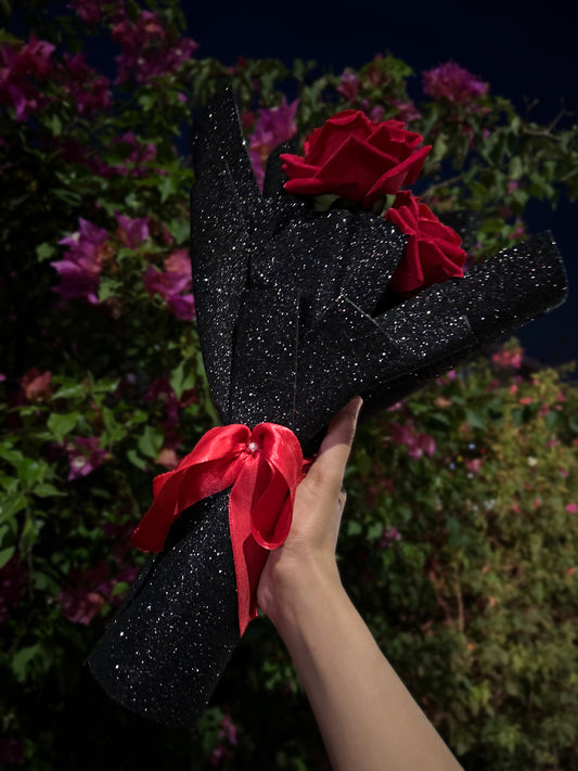 Red Rose Glitter Bouquet
