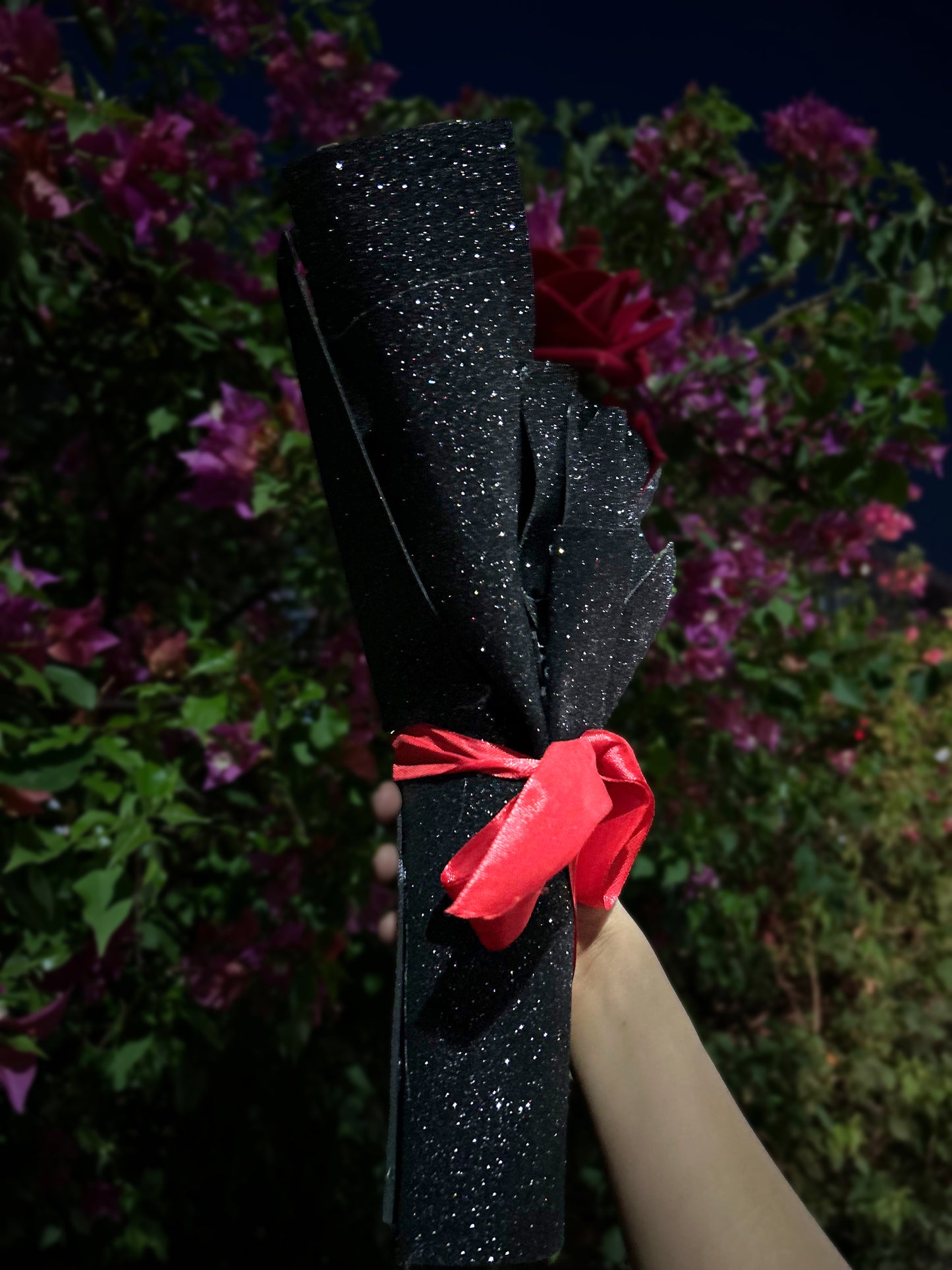 Red Rose Glitter Bouquet