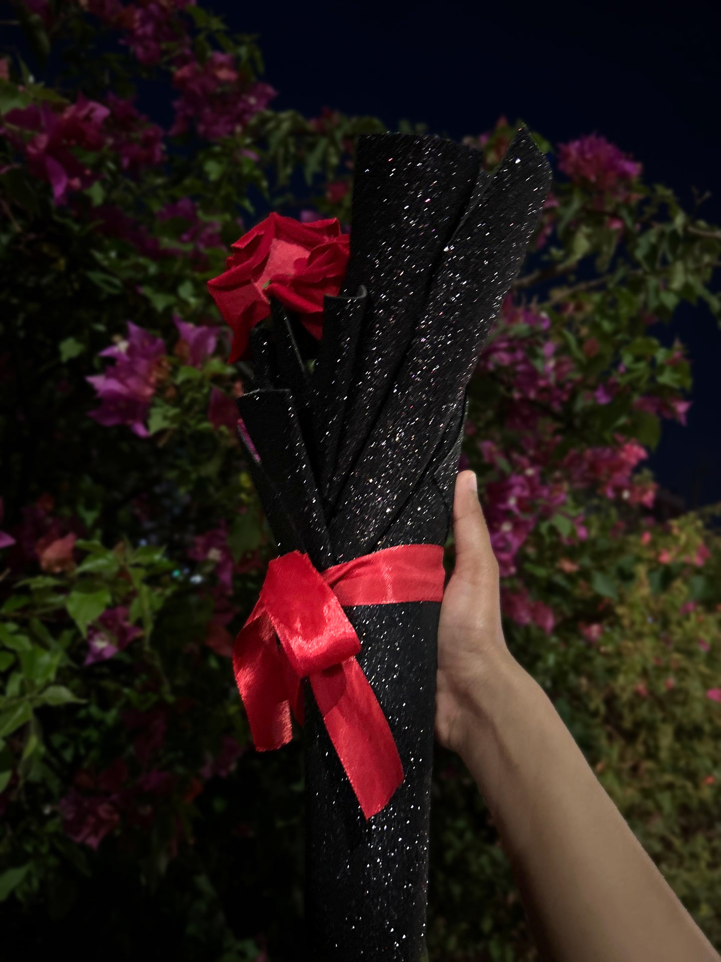Red Rose Glitter Bouquet