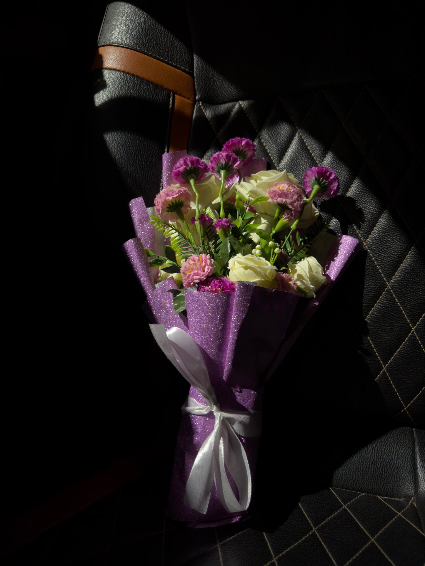 Pink White Flower Glitter Bouquet