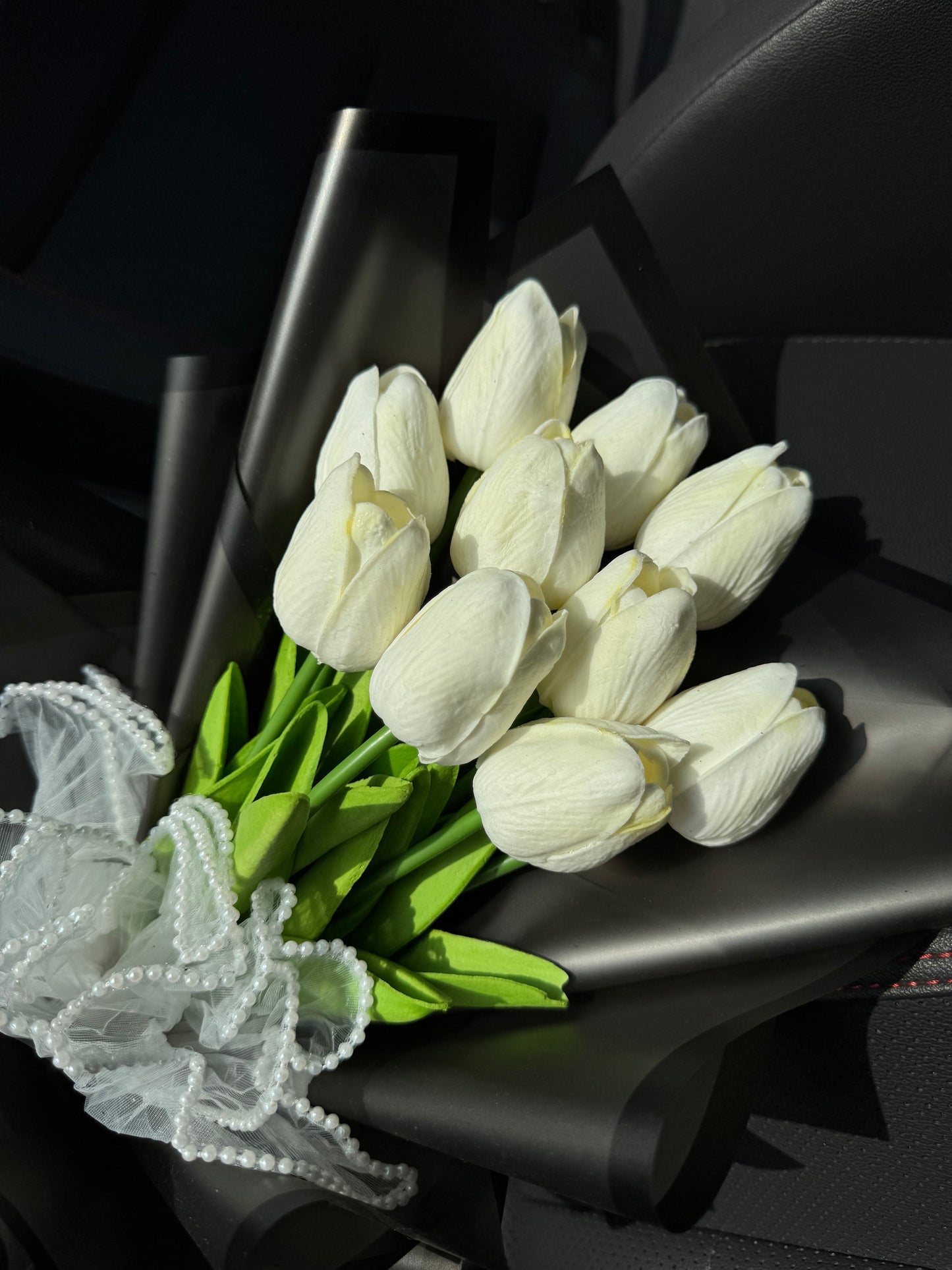 White Tulip Bouquet –Soft Blooms, Everlasting Charm