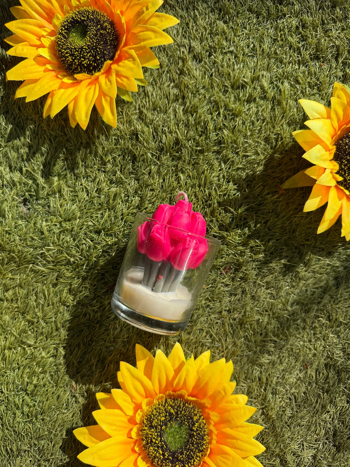 Sculpted Rose Candle in a Glass