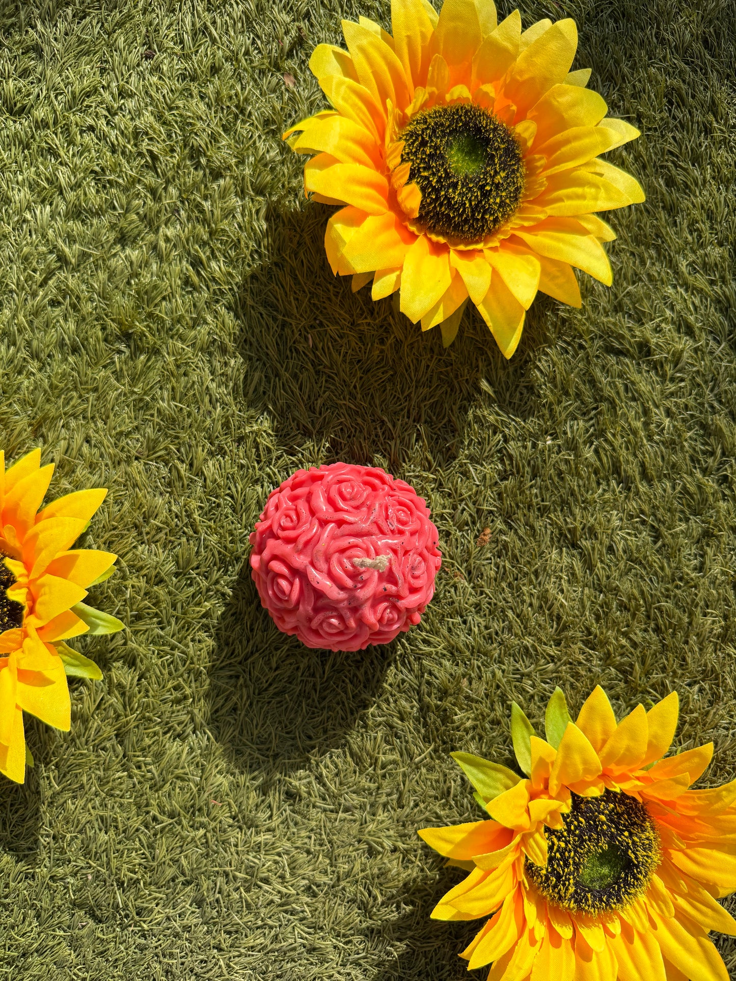 Pink Rose Globe Candle
