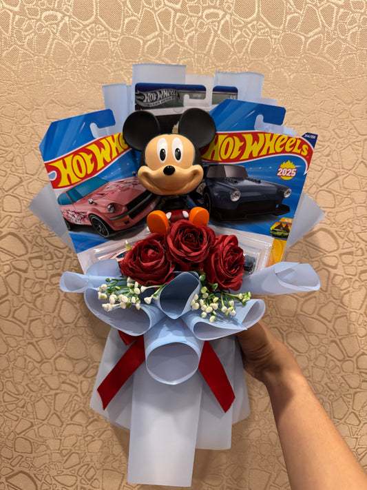 Hot Wheels and Mickey Mouse Bouquet – Fun, Elegant & Playful