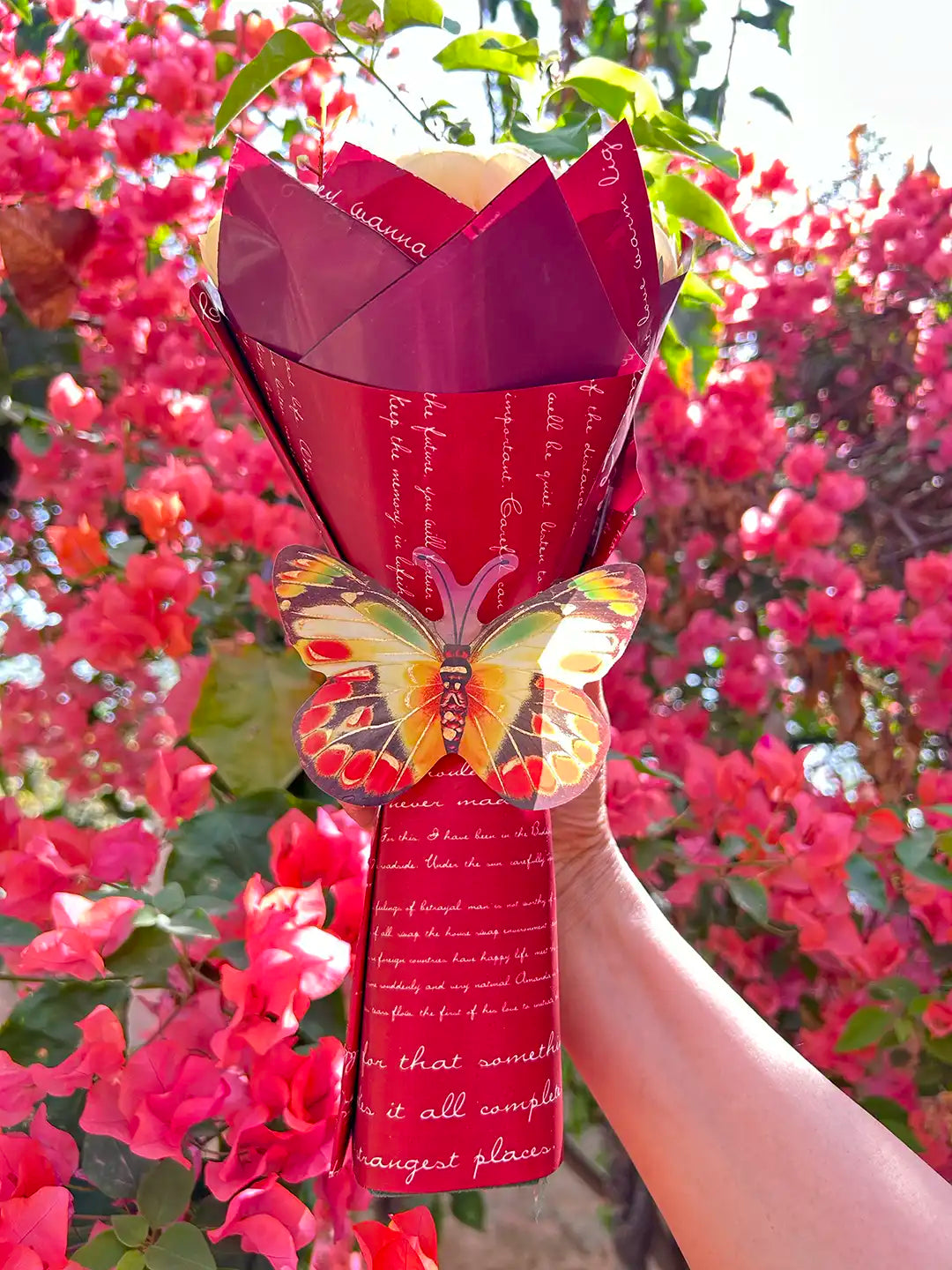 Yellow Blue Summer Flower Bouquet