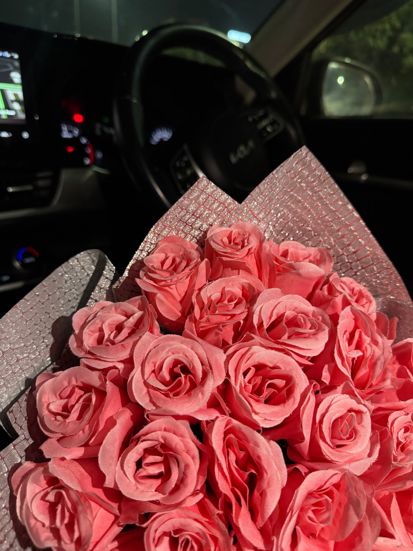 Pink Rose Glitter Bouquet