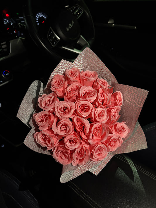Pink Rose Glitter Bouquet