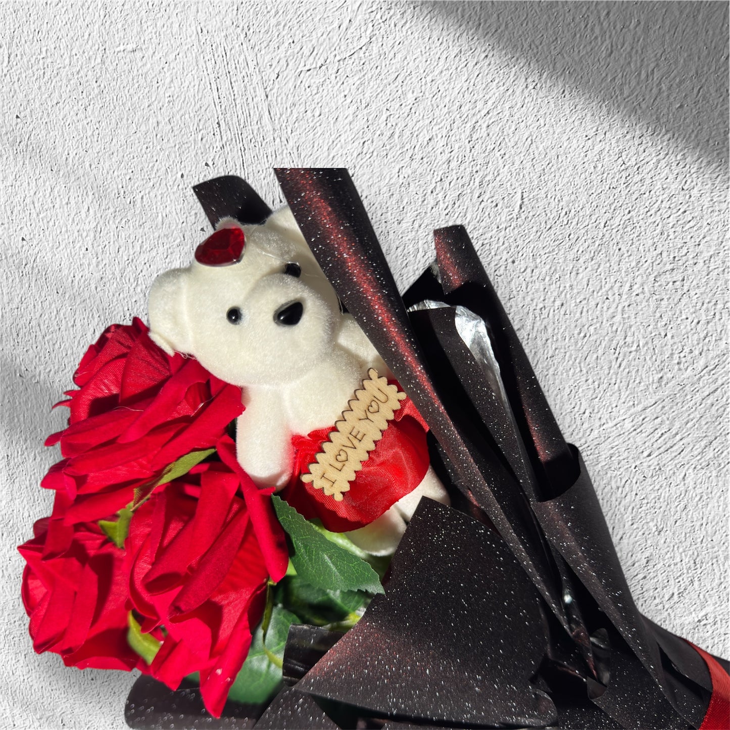 Teddy Rose Glitter Bouquet