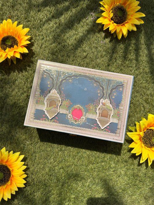 Exquisite Blue & Gold Festive Hamper | Premium Dry Fruit Gift for Diwali