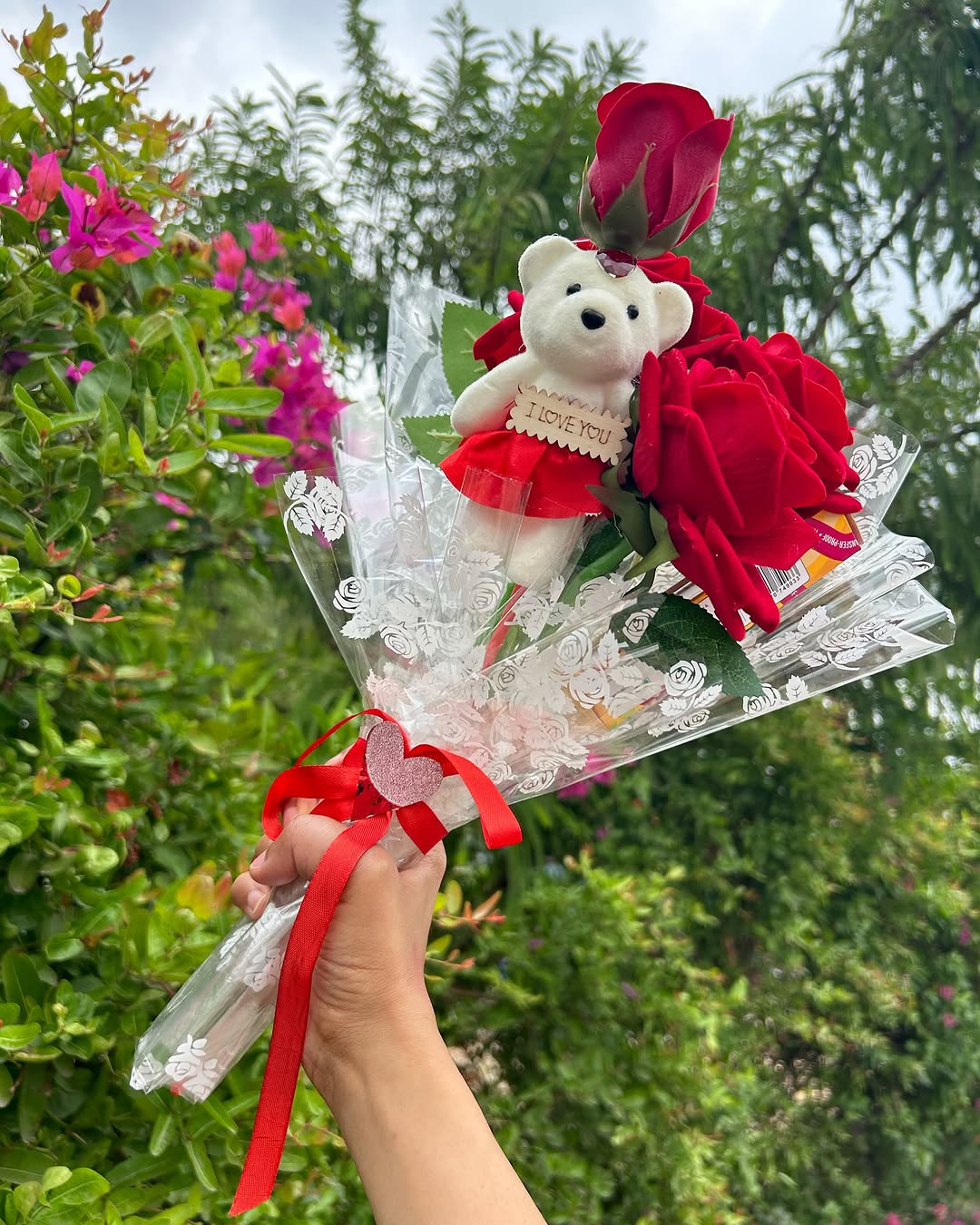 Red Rose Teddy Lipstick Bouquet