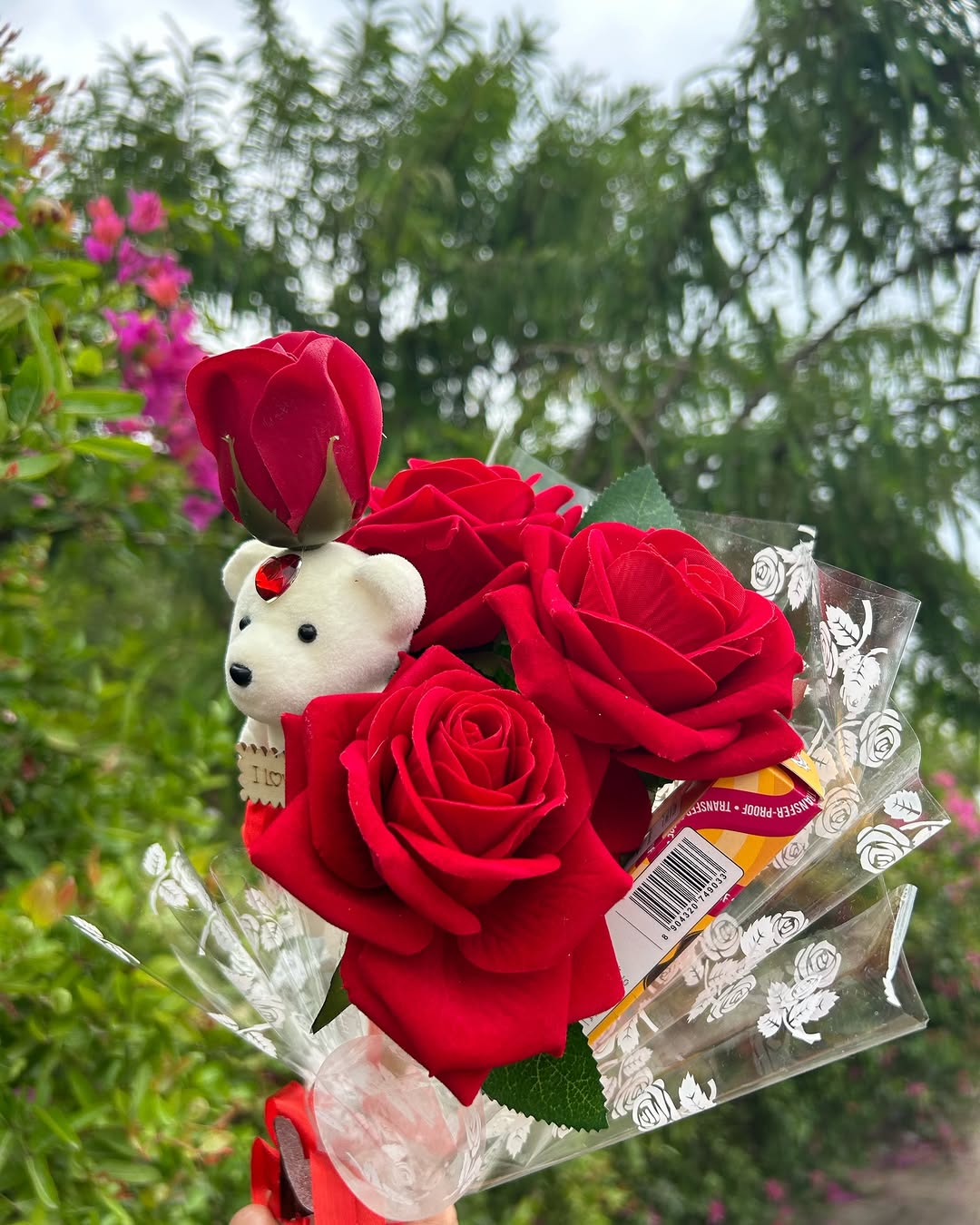 Red Rose Teddy Lipstick Bouquet