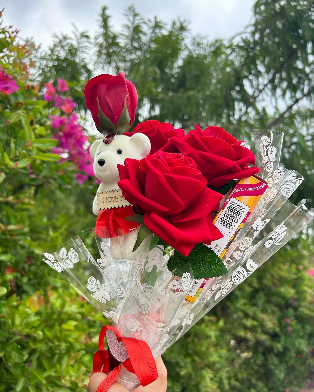 Red Rose Teddy Lipstick Bouquet
