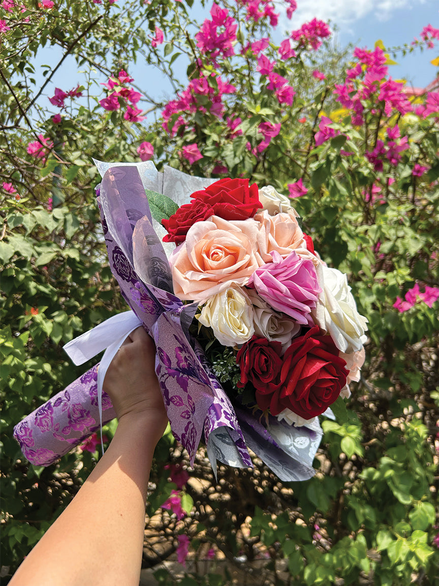 Multicolour Rose Glitter Bouquet