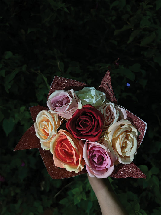 Multicolor Rose Glitter Bouquet