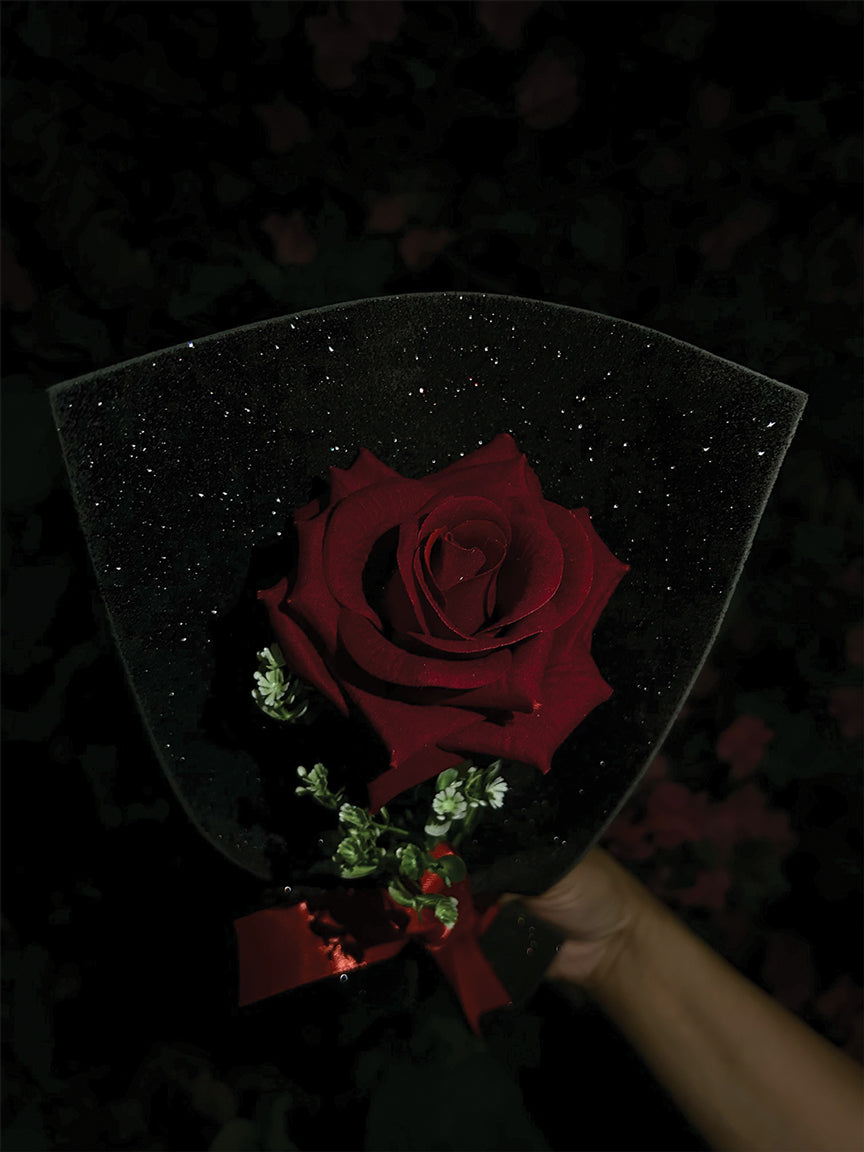 Single Rose Glitter Bouquet