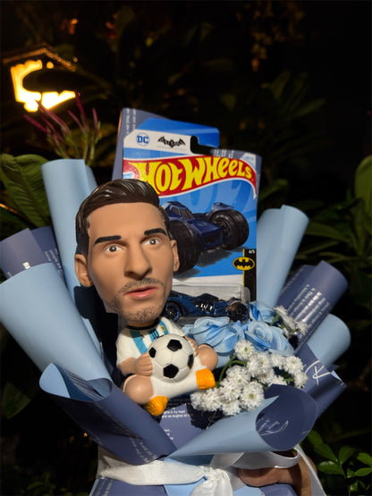 Hot Wheels Bouquet – Messi x Arkham Knight Batmobile Edition