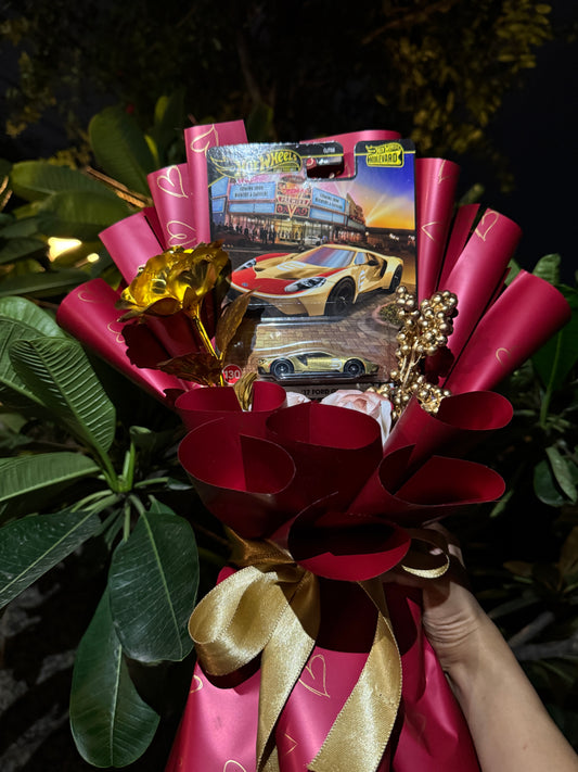 17 Ford GT Hot Wheels Bouquet – Golden Legend (Rare Limited Edition)