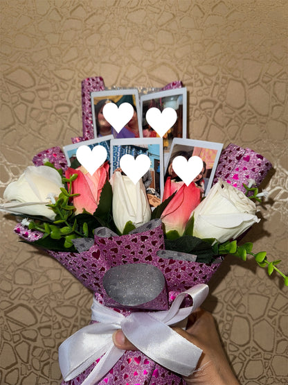 Memories in Bloom - Polaroid photo Bouquet