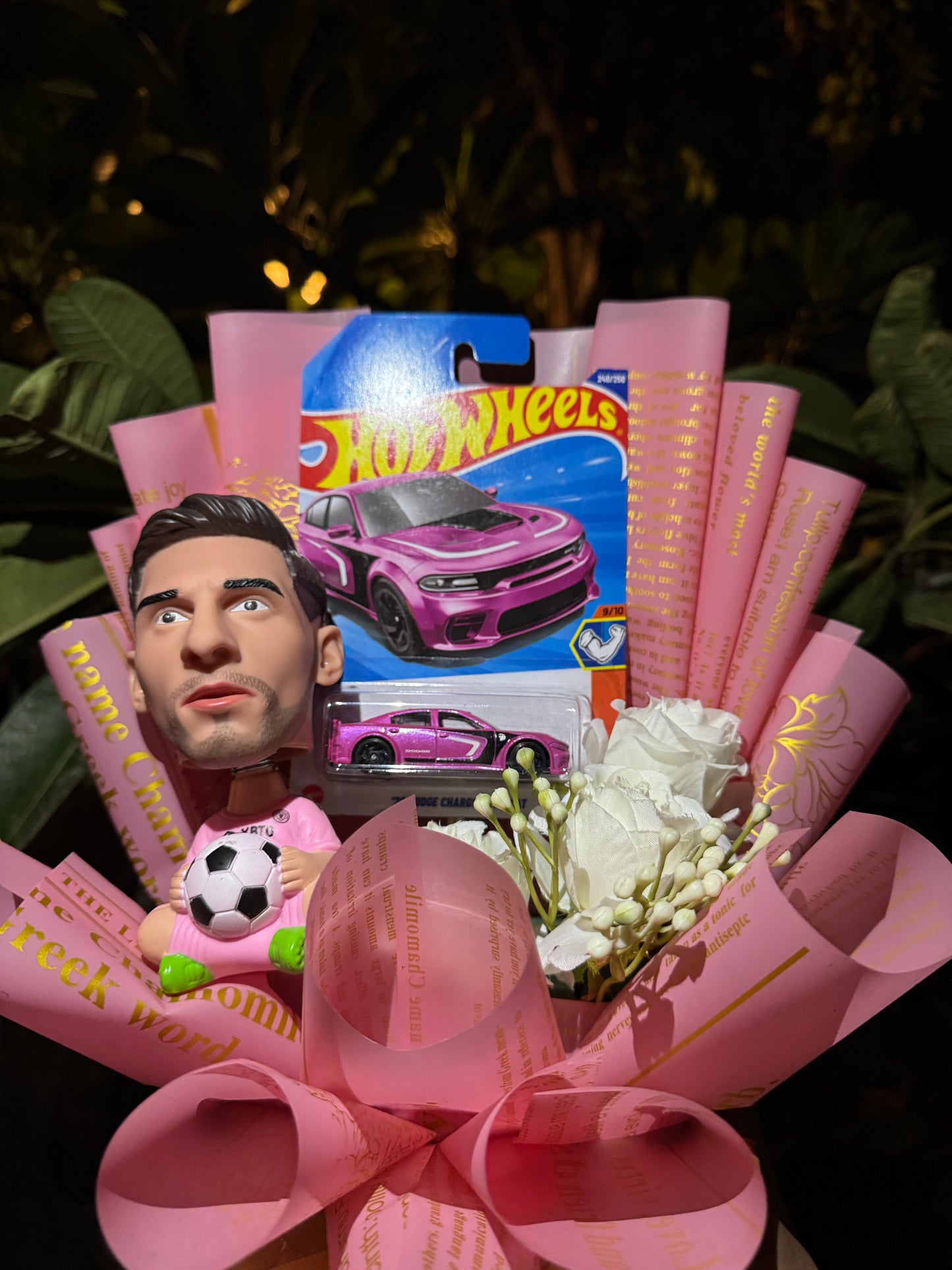 Lionel Messi × Hot Wheels Dodge Charger Bouquet – The Pink Power Edition