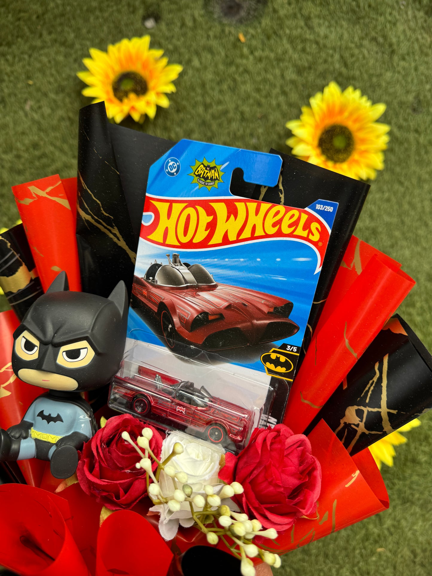 The Rarest Limited Editon Batman Hot Wheels Bouquet - Red TV Series Batmobile Edition