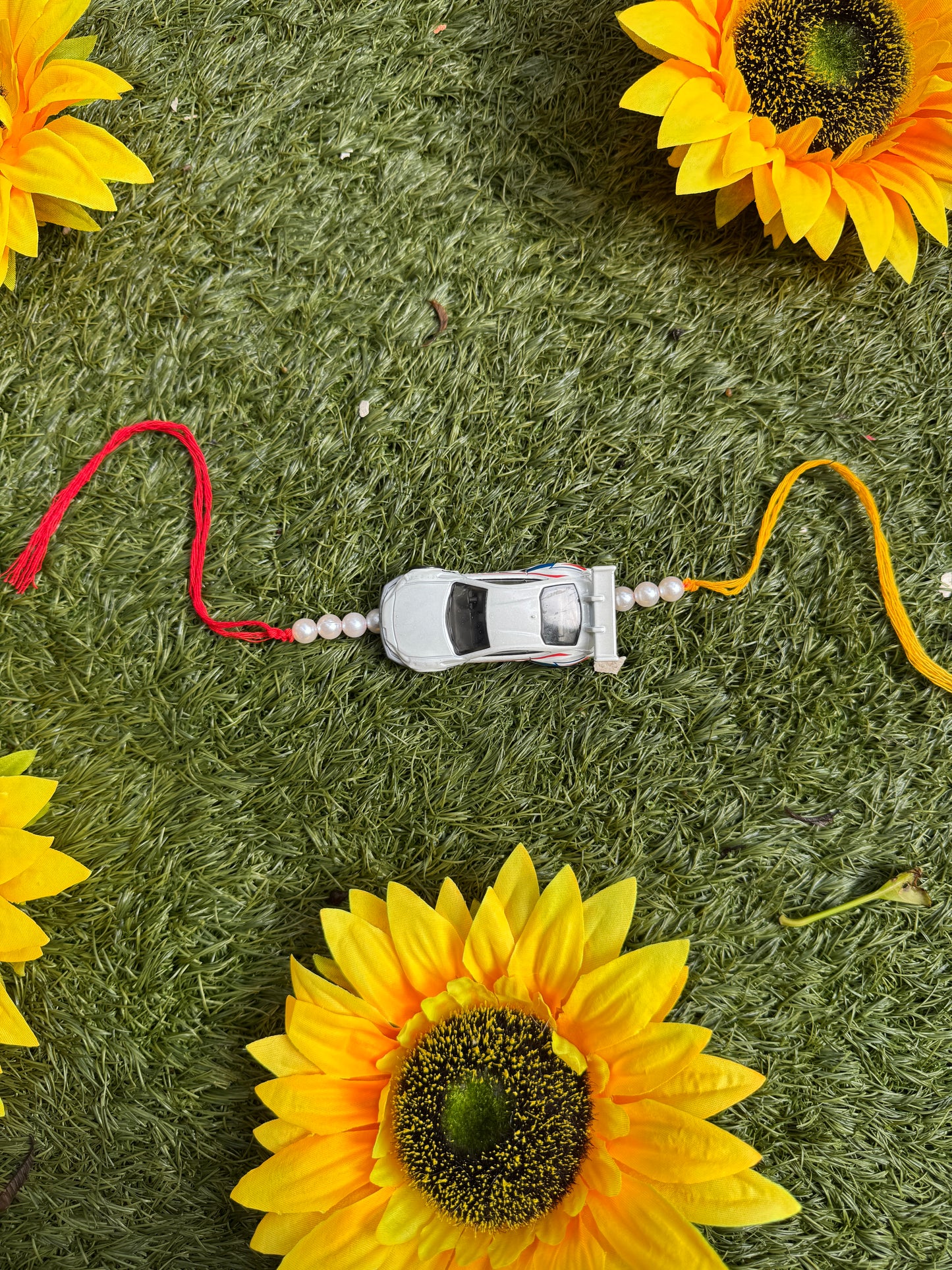 White Hot Wheels Rakhi