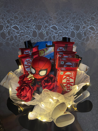 The Hot Wheels Hero Bouquet
Spider-Man power & chocolate magic