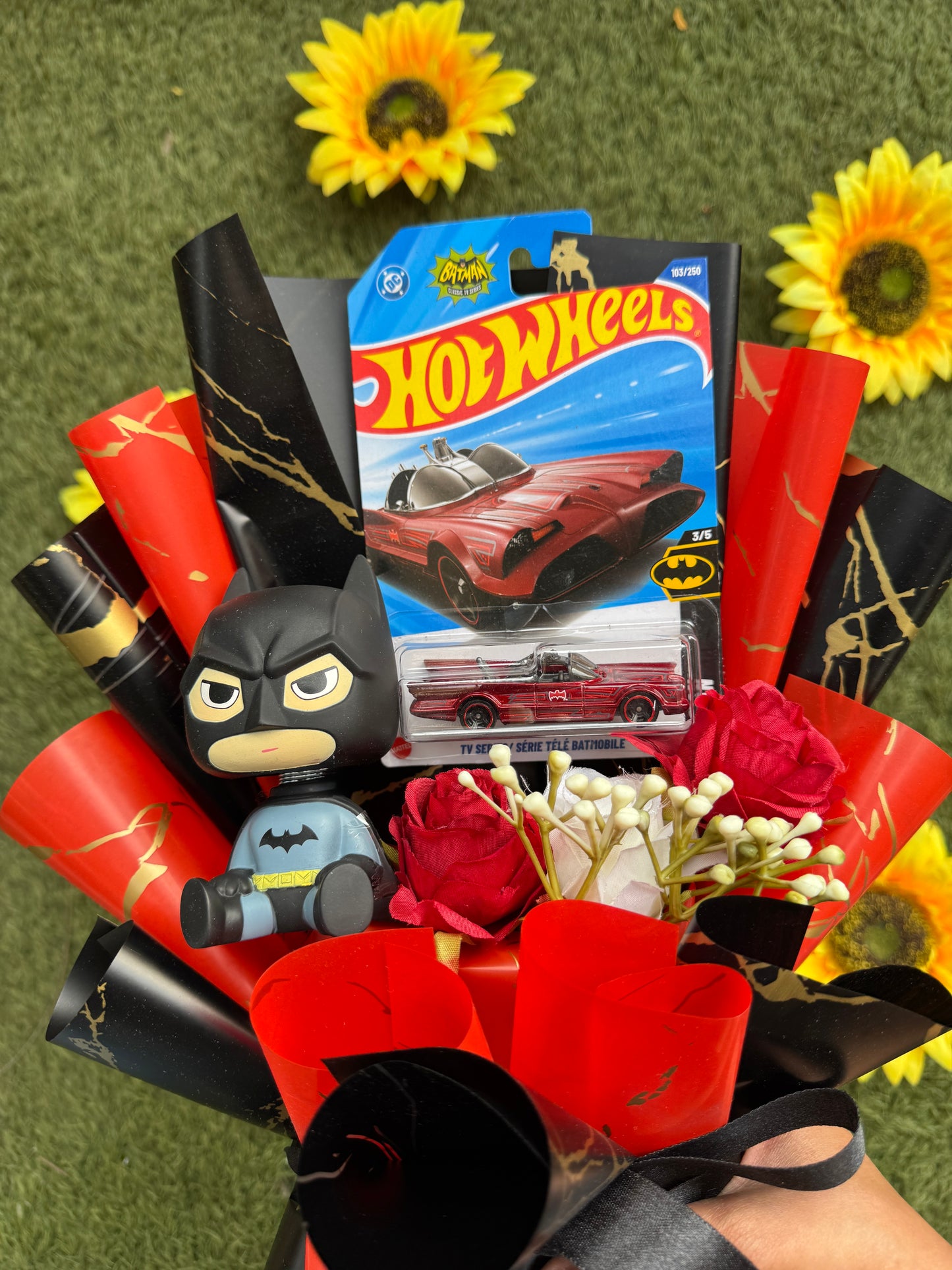 The Rarest Limited Editon Batman Hot Wheels Bouquet - Red TV Series Batmobile Edition