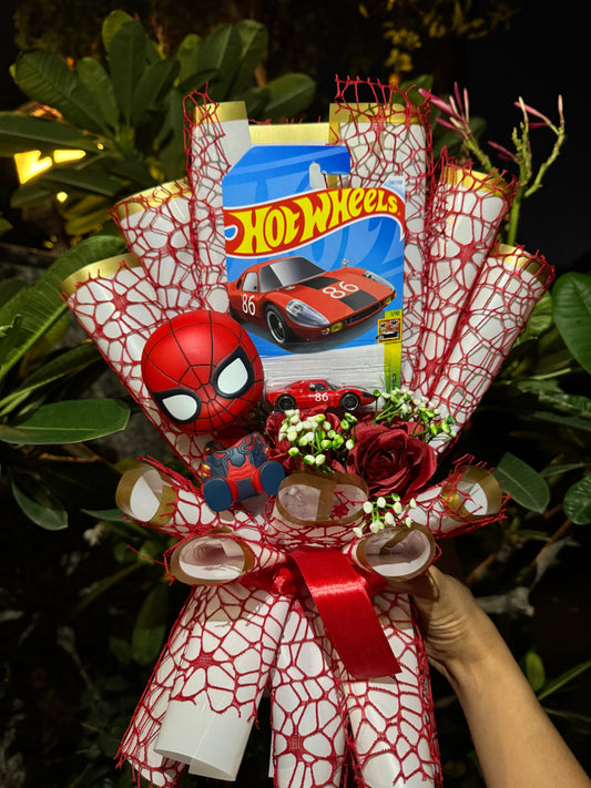 Premium Porsche 904 Carrera GTS Hot Wheels x Spiderman Bobblehead Bouquet