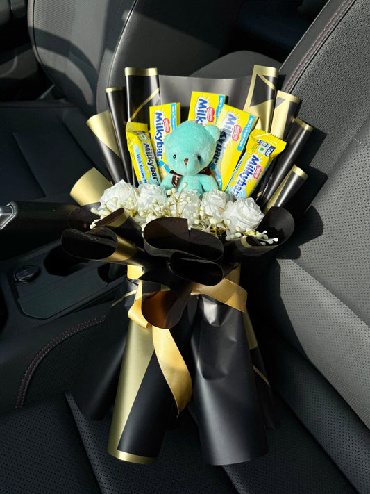 Milkybar Chocolate Teddy Bouquet – Sweet Smiles Wrapped in Love