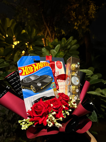 Premium Hot Wheels Chocolate Bouquet with Book – A Gift That Speaks Class & Creativity