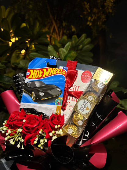 Premium Hot Wheels Chocolate Bouquet with Book – A Gift That Speaks Class & Creativity