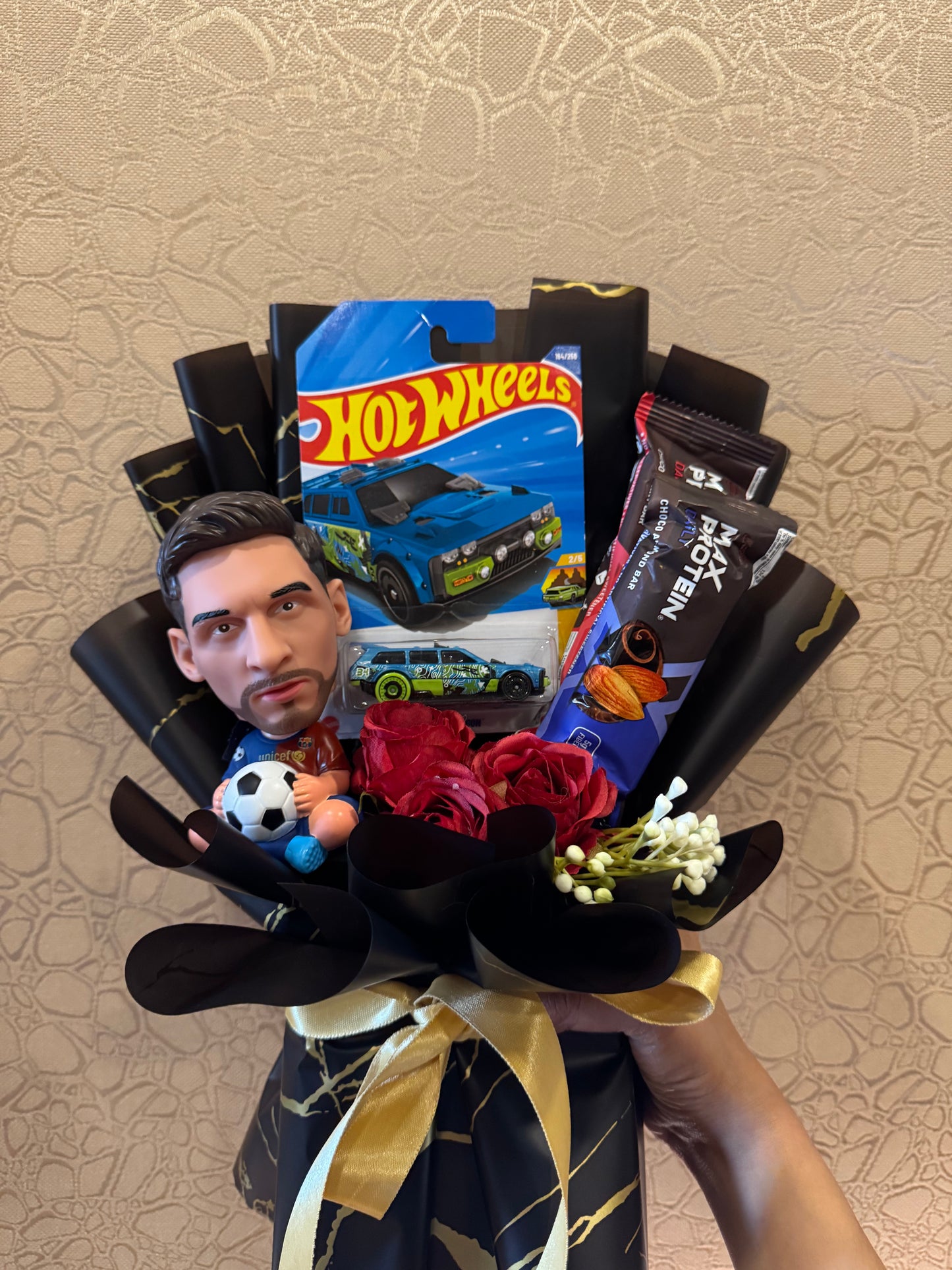 Football Fan Hot Wheels Protein Bouquet – For Champions at Heart