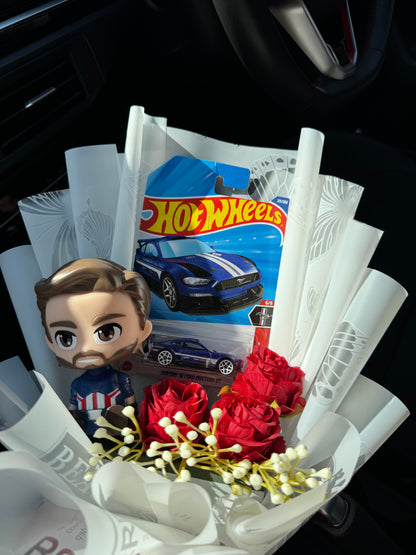 Custom ’18 Ford Mustang GT Hot Wheels Bouquet – Captain America energy, delivered
