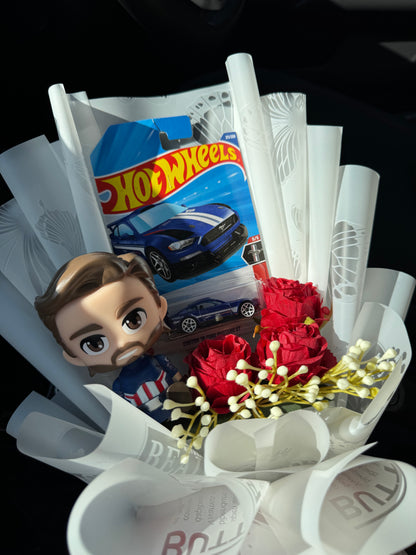 Custom ’18 Ford Mustang GT Hot Wheels Bouquet – Captain America energy, delivered