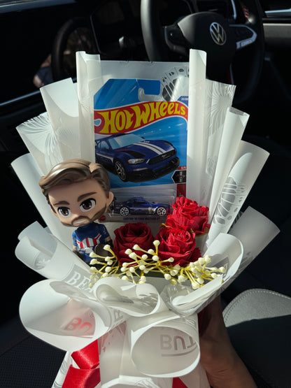 Custom ’18 Ford Mustang GT Hot Wheels Bouquet – Captain America energy, delivered