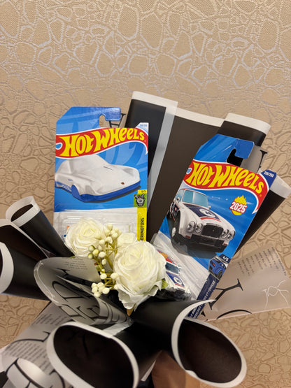 Jaguar & Porsche Hot Wheels Bouquet – Where Classics Meet Speed