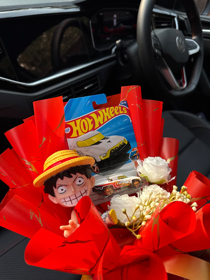 Luffy Hot Wheels Bouquet – A Grin That Refuses to Give Up