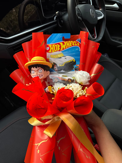 Luffy Hot Wheels Bouquet – A Grin That Refuses to Give Up